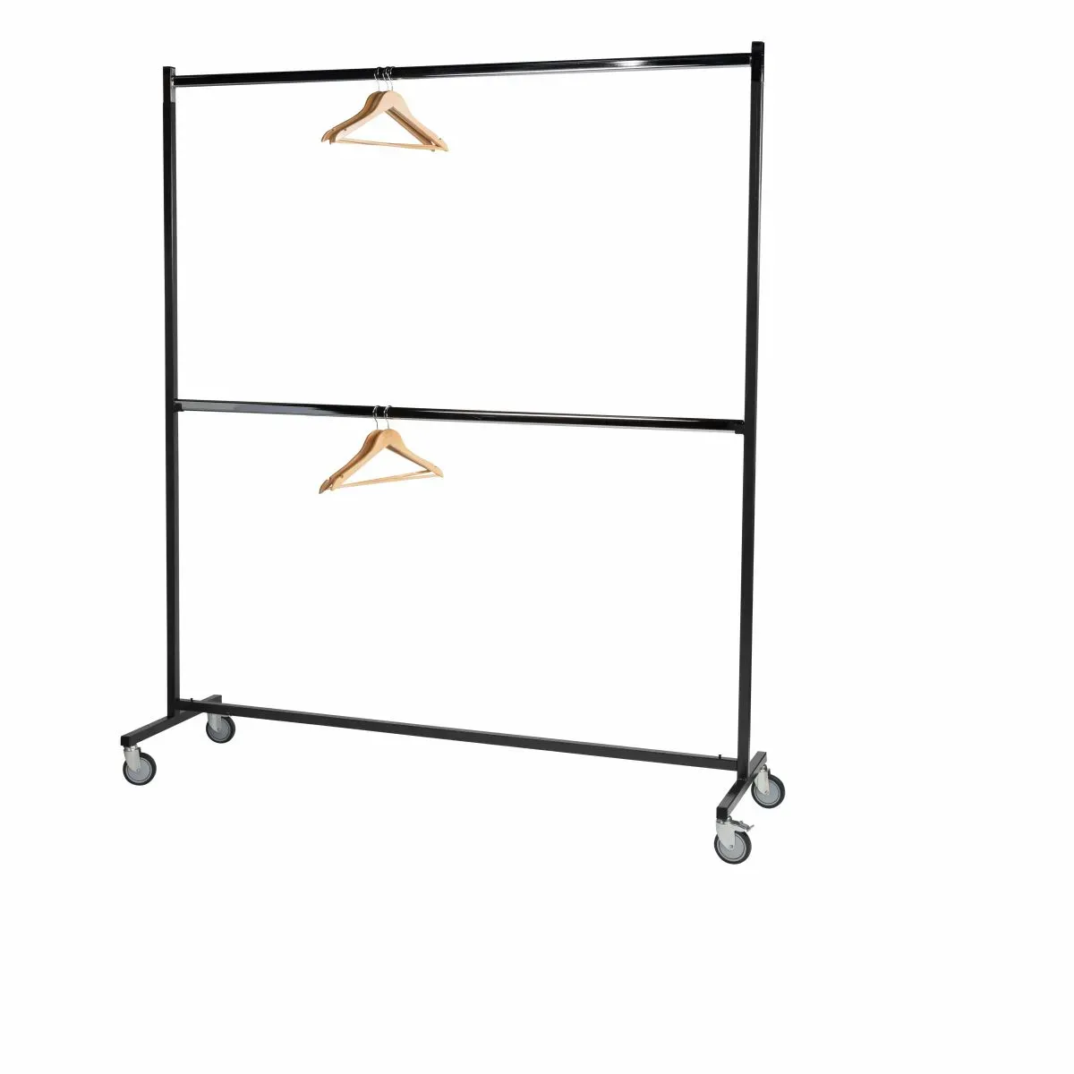 Pojízdný dvoupatrový šatní štendr Profi+ 4